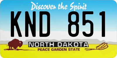 ND license plate KND851