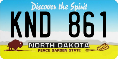 ND license plate KND861