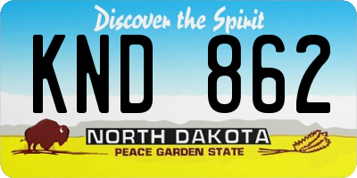 ND license plate KND862