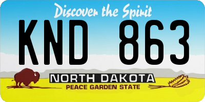 ND license plate KND863