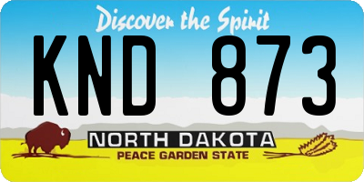 ND license plate KND873