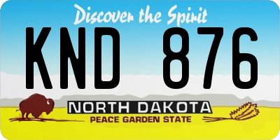 ND license plate KND876