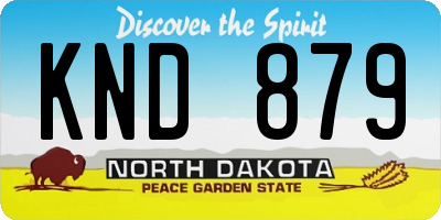 ND license plate KND879
