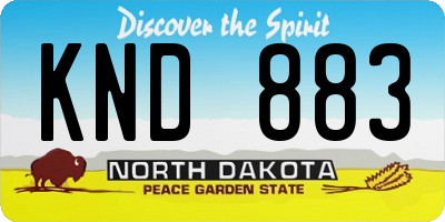 ND license plate KND883