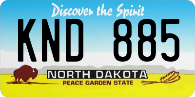 ND license plate KND885