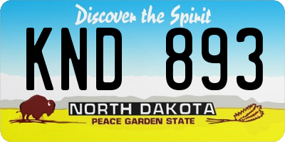 ND license plate KND893