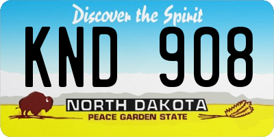ND license plate KND908