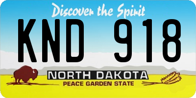 ND license plate KND918