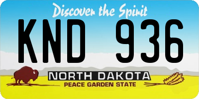 ND license plate KND936