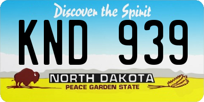 ND license plate KND939