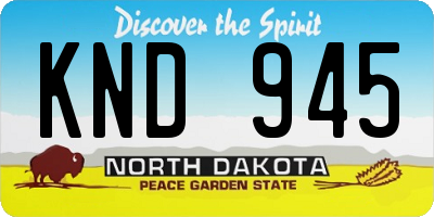 ND license plate KND945