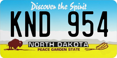 ND license plate KND954