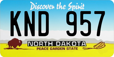 ND license plate KND957
