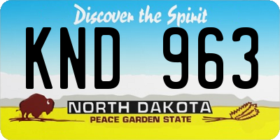 ND license plate KND963