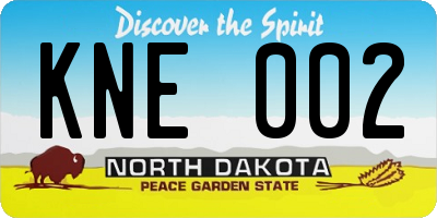 ND license plate KNE002