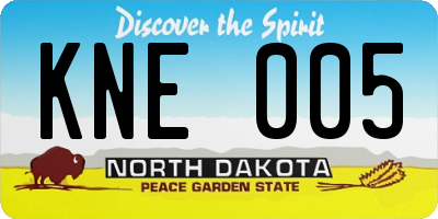 ND license plate KNE005