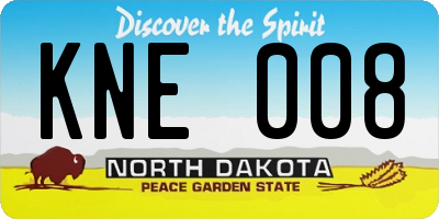 ND license plate KNE008