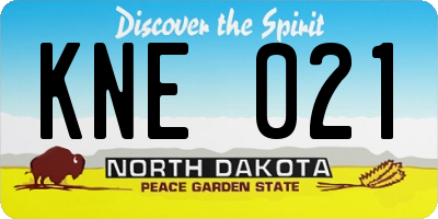 ND license plate KNE021
