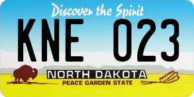 ND license plate KNE023