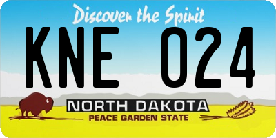 ND license plate KNE024
