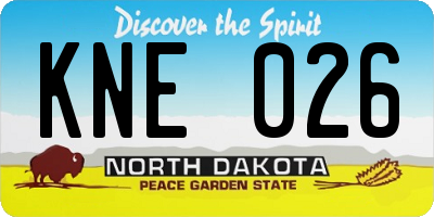 ND license plate KNE026