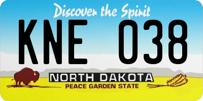 ND license plate KNE038