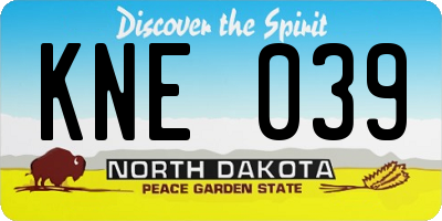 ND license plate KNE039