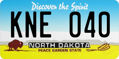 ND license plate KNE040