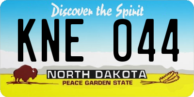 ND license plate KNE044