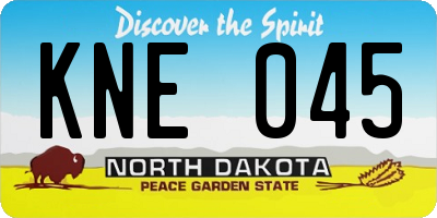 ND license plate KNE045