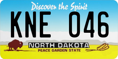 ND license plate KNE046