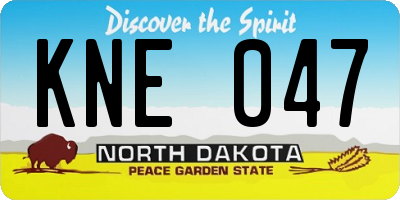 ND license plate KNE047