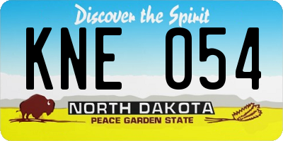 ND license plate KNE054