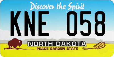 ND license plate KNE058