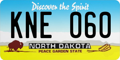 ND license plate KNE060