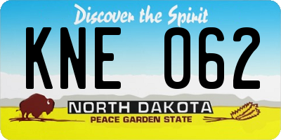 ND license plate KNE062