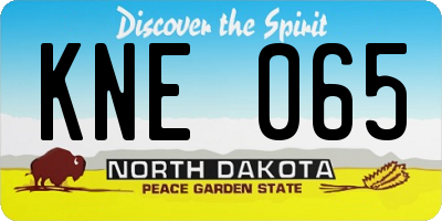 ND license plate KNE065