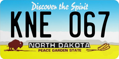 ND license plate KNE067