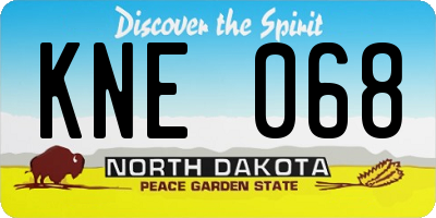 ND license plate KNE068