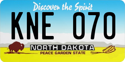 ND license plate KNE070