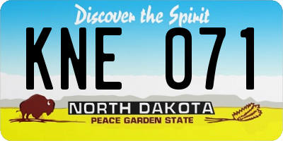 ND license plate KNE071