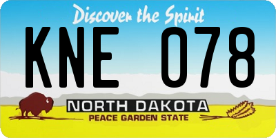 ND license plate KNE078
