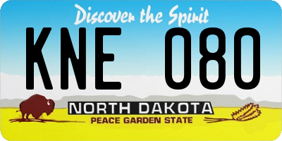 ND license plate KNE080