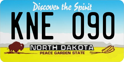 ND license plate KNE090