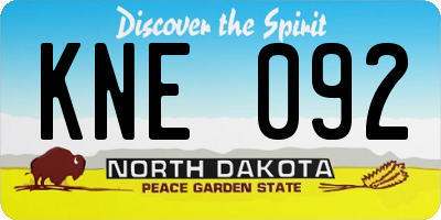 ND license plate KNE092
