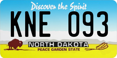 ND license plate KNE093