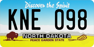 ND license plate KNE098