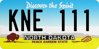 ND license plate KNE111