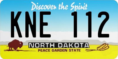 ND license plate KNE112