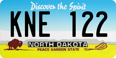 ND license plate KNE122